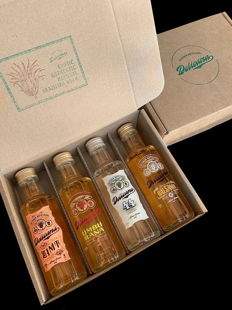 Cachaça Delicana set of 4, 100 ml each